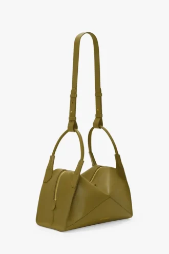 The Victoria plia-tas van cactusgroen leer