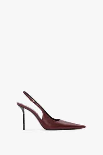 The Victoria stiletto slingback 100 in bordeauxrood leer