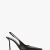 The Victoria stiletto slingback 100 in zwart leer