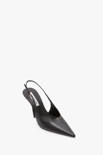 The Victoria stiletto slingback 100 in zwart leer