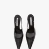 The Victoria stiletto slingback 100 in zwart leer