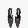 The Victoria stiletto slingback 100 in zwart mesh