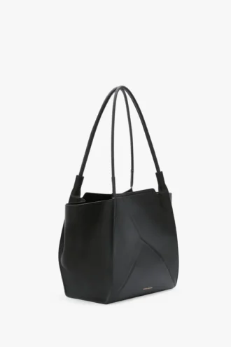 The Victoria-tote in zwart leer The Victoria-tote in zwart leer