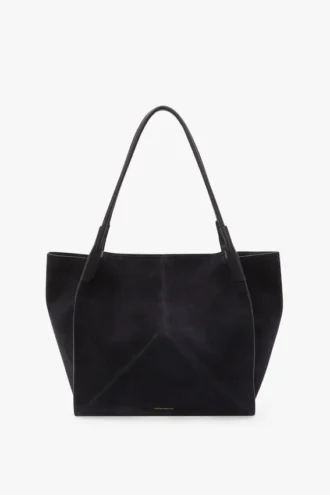 The Victoria tote large in marineblauw suède