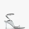 The Victoria versierde stiletto-sandaal 75 in magnesium satijn