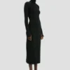 Button midi-rok in zwart