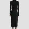 Button midi-rok in zwart