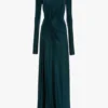 Twist-jurk met strakke taille in donkerblauwgroen