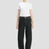 Twisted slouch-Jeans in gewassen zwart