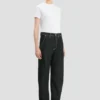 Twisted slouch-Jeans in gewassen zwart