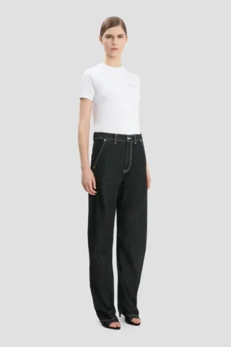 Twisted slouch-Jeans in gewassen zwart
