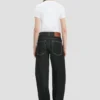 Twisted slouch-Jeans in gewassen zwart