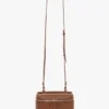 Vanity crossbody in donkerbruin leer