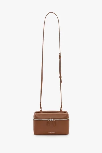 Vanity crossbody in donkerbruin leer Vanity crossbody in donkerbruin leer