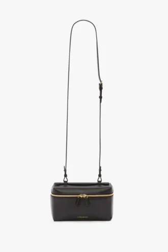 Vanity crossbody in zwart leer Vanity crossbody in zwart leer
