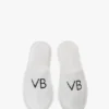 VB geborduurde badstof pantoffels in wit VB geborduurde badstof pantoffels in wit