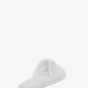 VB geborduurde badstof pantoffels in wit VB geborduurde badstof pantoffels in wit