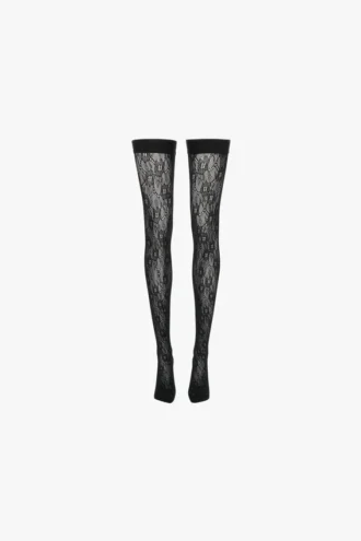 VB Monogram kanten hold-ups in zwart VB Monogram kanten hold-ups in zwart