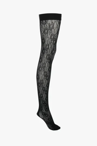 VB Monogram kanten hold-ups in zwart VB Monogram kanten hold-ups in zwart