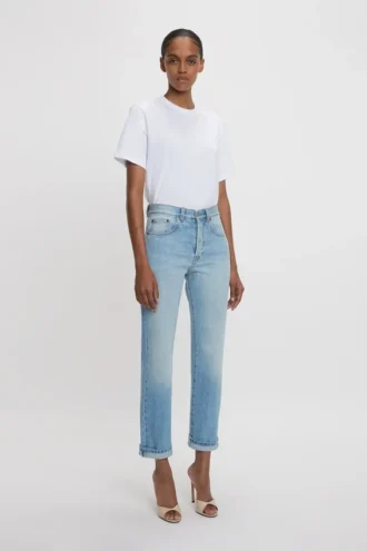 Victoria-jeans in lichtblauwe wassing