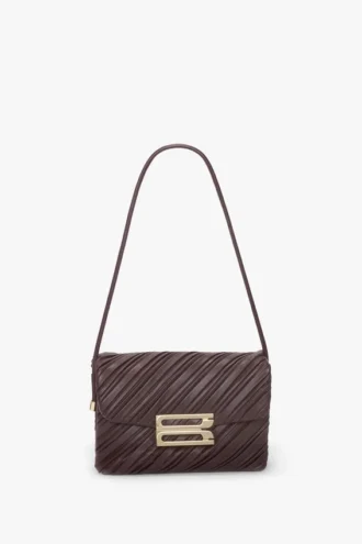 Zachte Dorian-tas van bordeauxrood geplooid leer Zachte Dorian-tas van bordeauxrood geplooid leer