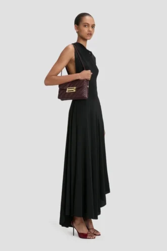 Zachte Dorian-tas van bordeauxrood geplooid leer Zachte Dorian-tas van bordeauxrood geplooid leer
